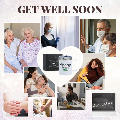 12oz Insulated Mugs with Lid- After Surgery Get Well Soon Gift for Friends with Cancer / Chemo Patients